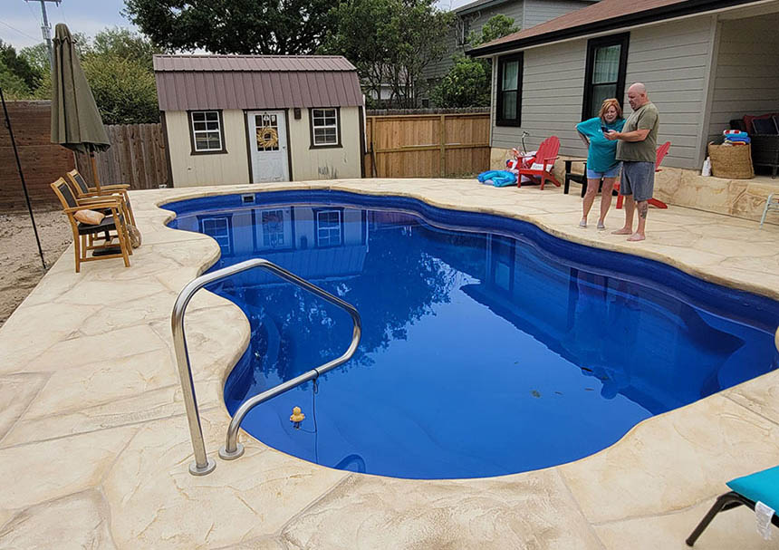 Lonestar Inground Fiberglass Pools Converse Texas for a Private Backyard Oasis for the perfect way to create a non-Airbnb Staycation location