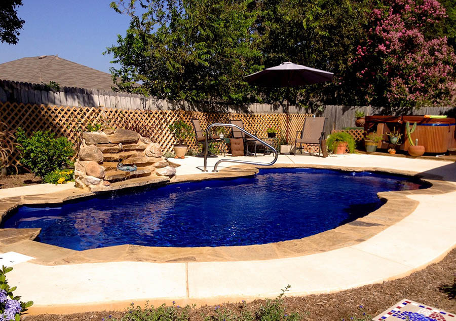 Lonestar Fiberglass Pools Smithson Valley Texas for a private backyard oasis and staycation without the hassle of packing to leave home