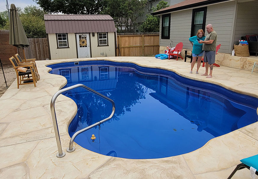 Lonestar Fiberglass Swimming Pools Boerne Texas for a private backyard oasis and staycation without the hassle of packing to leave town