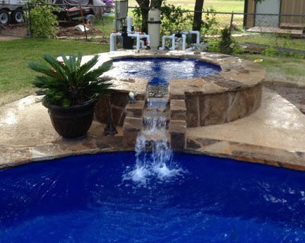 Bay St Louis Waterfall Spa De Lisle Mississippi Deluxe Addon to complement the fiberglass pool that you just received for your private backyard oasis