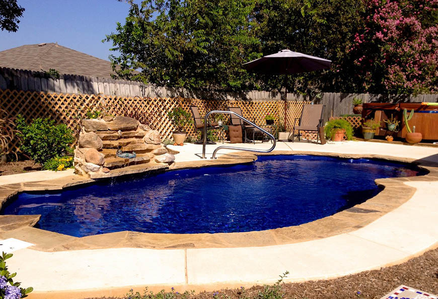 Alamo Heights Fiberglass Swimming Pools Texas by Lonestar Pool for a private backyard oasis and staycation without the hassle of packing
