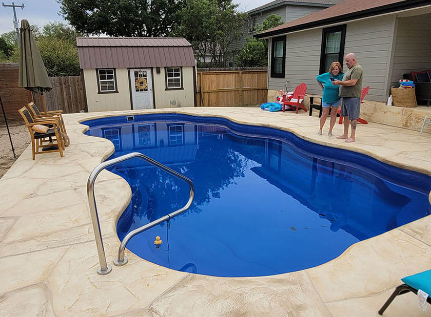 Lonestar Fiberglass Swimming Pools China Grove Texas for a private backyard oasis and staycation without the hassle of packing to leave town