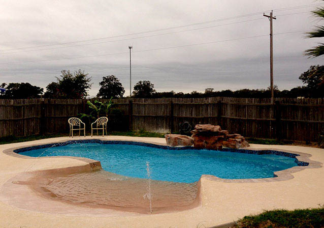 Fiberglass Swimming Pools Comfort Texas Beach Entry for a private backyard oasis and staycation without the hassle of packing to leave