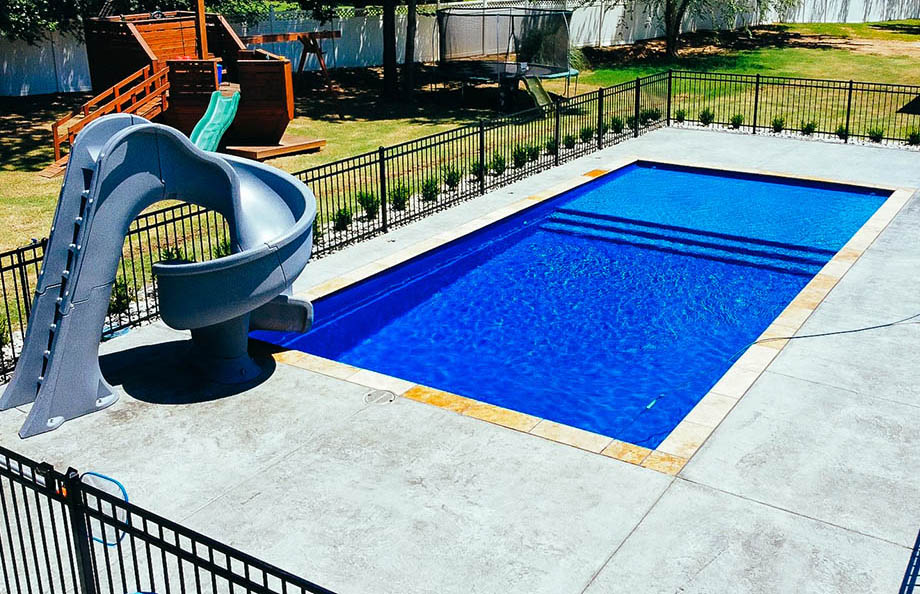 Sunshine Inground Fiberglass Pools Louisiana by Lonestar Components for a private backyard oasis and staycation without the hassle of travel