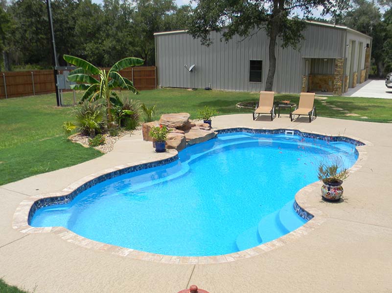 Fiberglass Swimming Pool Contractor Arlington Texas Farmers Branch Inground pools Style and a private water park paradise out the back door