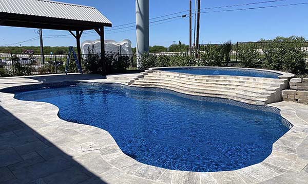 Fiberglass Swimming Pool Contractor San Antonio Texas Cross Mountain Fiberglass Pools Style private water park and resort Oasis out back