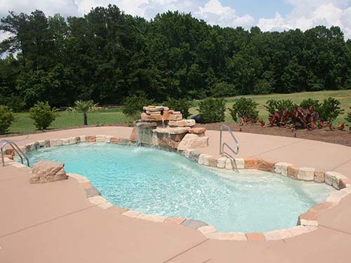 Gary Inground Pool Professional Contractor Garden Ridge Texas Highland Oaks swimming fiberglass pools builder that creates a private park